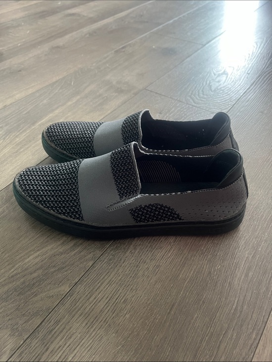 UGG Shoes - UGG Sammy Slip-On Leather Sneakers Heather Gray